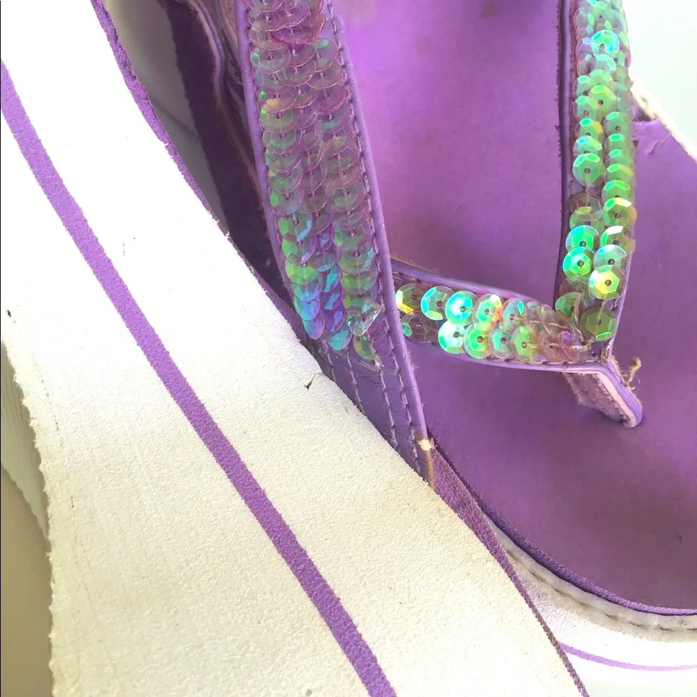 90’s Y2K platform wedge thong sandals